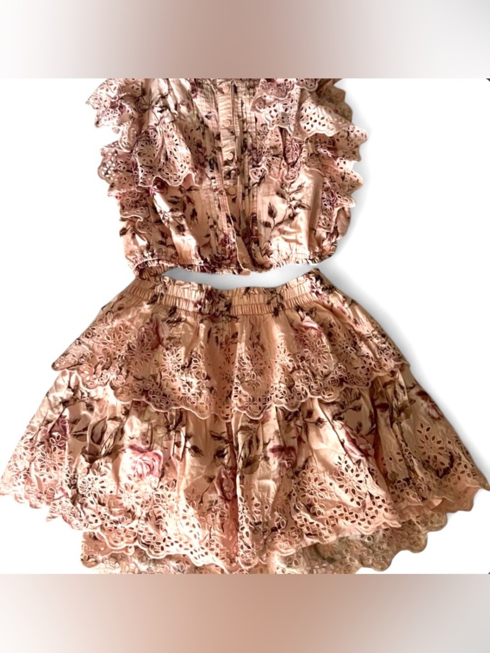 🎀 RARE SOLD OUT Gap LoveShackFancy 2PC Floral Set Size 8 M 🎀